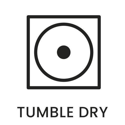 Icon for tumble drying at low temperature.